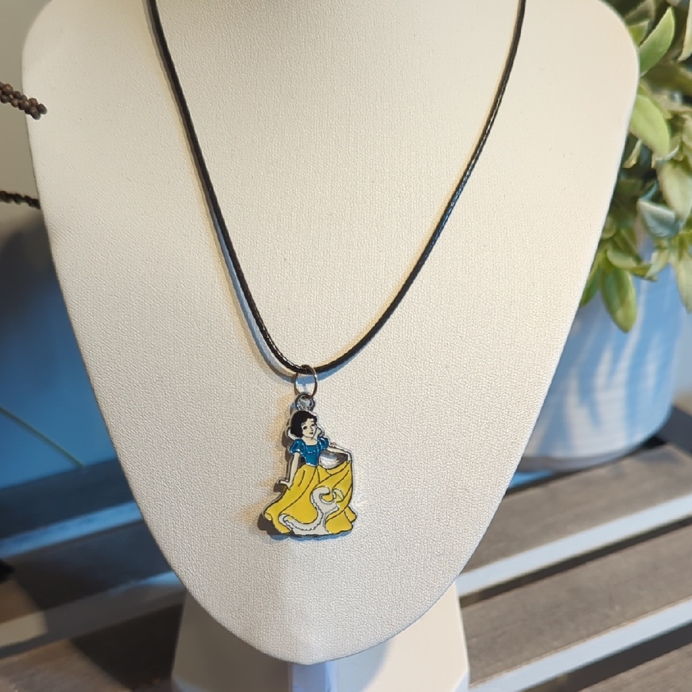 Disney Snow White Pendant Necklace - Yellow and Blue
